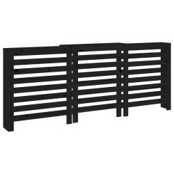 vidaXL Cubierta de radiador madera maciza de pino negro 210x21x85 cm