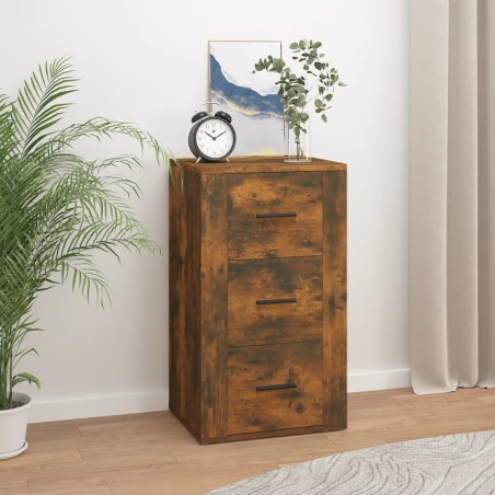 vidaXL Aparador madera contrachapada color roble ahumado 40x33x70 cm