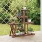 vidaXL Soporte para flores madera maciza de abeto 95x25x96 cm