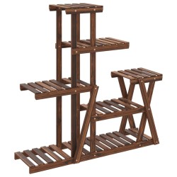 vidaXL Soporte para flores madera maciza de abeto 95x25x96 cm