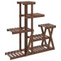 vidaXL Soporte para flores madera maciza de abeto 95x25x96 cm
