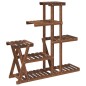 vidaXL Soporte para flores madera maciza de abeto 95x25x96 cm