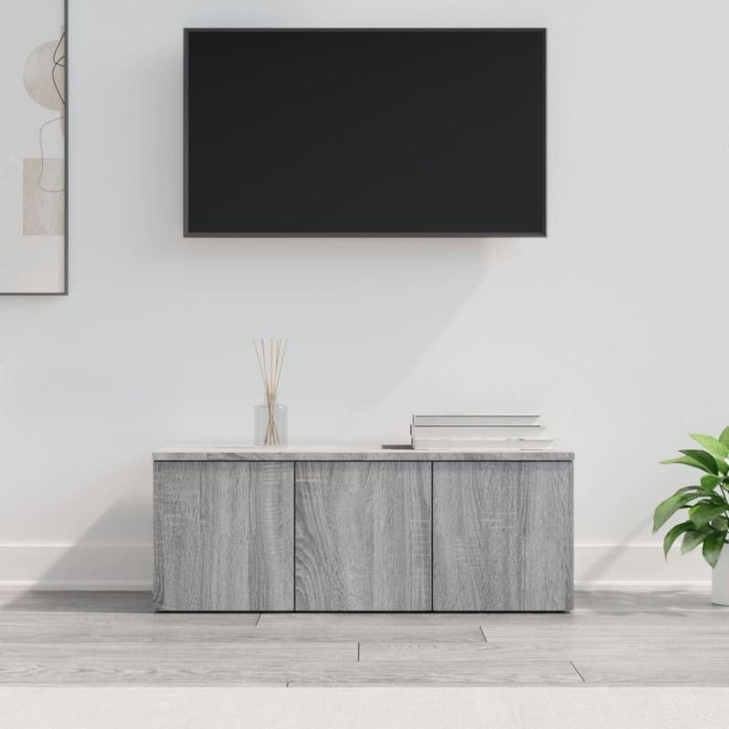 vidaXL Mueble de TV madera contrachapada gris Sonoma 80x34x30 cm vidaXL Mueble de TV madera contrachapada gris Sonoma 80x34x30 cm