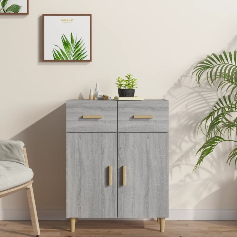 vidaXL Aparador de madera contrachapada gris Sonoma 69,5x34x89 cm vidaXL Aparador de madera contrachapada gris Sonoma 69,5x34x89 cm