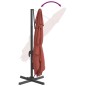 vidaXL Sombrilla colgante con poste de aluminio terracota 300x300 cm