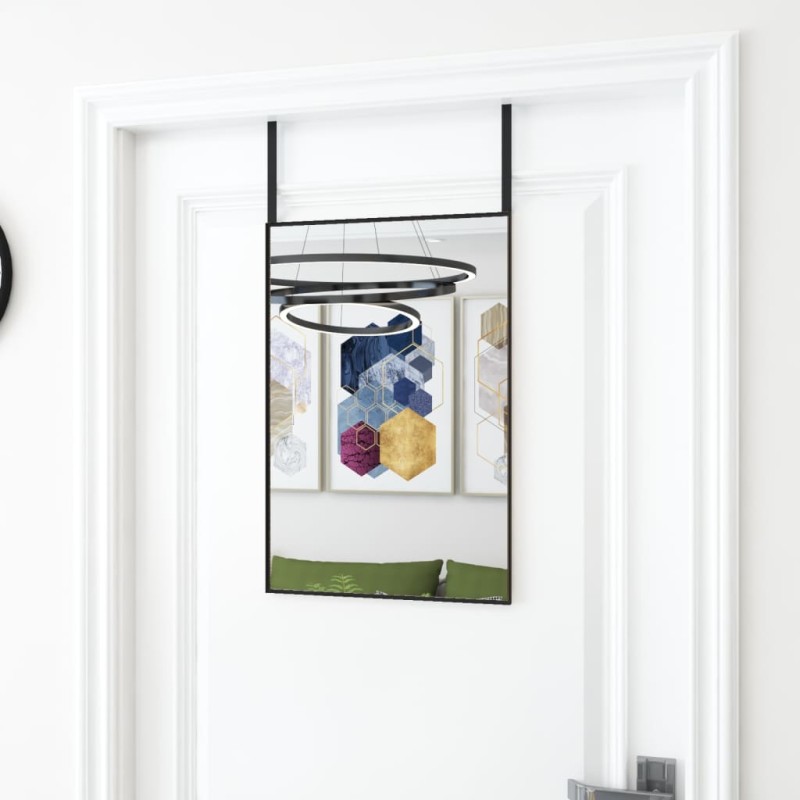 vidaXL Espejo de puerta cristal y aluminio negro 40x60 cm vidaXL Espejo de puerta cristal y aluminio negro 40x60 cm