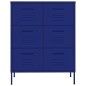 vidaXL Armario de cajones de acero azul marino 80x35x101,5 cm