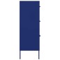 vidaXL Armario de cajones de acero azul marino 80x35x101,5 cm