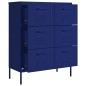 vidaXL Armario de cajones de acero azul marino 80x35x101,5 cm