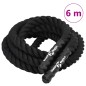 vidaXL Cuerda de batalla poliéster negro 6 m 4,5 kg vidaXL Cuerda de batalla poliéster negro 6 m 4,5 kg