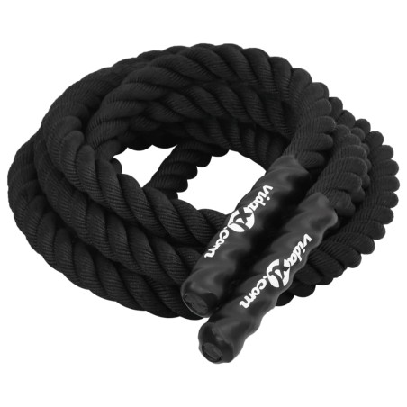 vidaXL Cuerda de batalla poliéster negro 6 m 4,5 kg