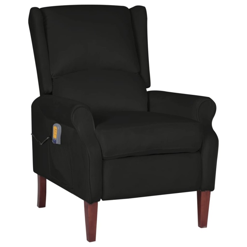 vidaXL Sillón de masaje reclinable de terciopelo negro vidaXL Sillón de masaje reclinable de terciopelo negro