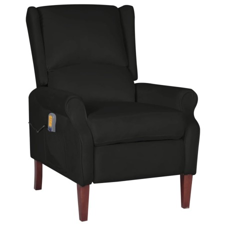 vidaXL Sillón de masaje reclinable de terciopelo negro