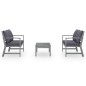 vidaXL Muebles de jardín 3 pzas cojines madera maciza de acacia gris