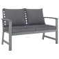 vidaXL Muebles de jardín 3 pzas cojines madera maciza de acacia gris