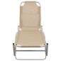 vidaXL Tumbona de aluminio y textilene crema vidaXL Tumbona de aluminio y textilene crema