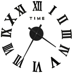 vidaXL Reloj 3D de pared con diseño moderno negro 100 cm XXL
