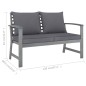 vidaXL Muebles de jardín 3 pzas cojines madera maciza de acacia gris
