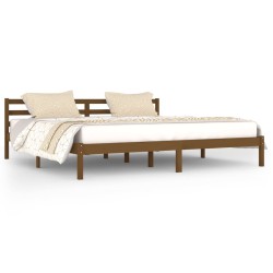 vidaXL Estructura de cama madera maciza de pino marrón miel 200x200 cm