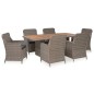 vidaXL Set comedor de jardín 7 piezas y cojines ratán sintético marrón vidaXL Set comedor de jardín 7 piezas y cojines ratán sintético marrón