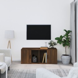 vidaXL Mueble TV madera contrachapada color marrón roble 100x35x40 cm