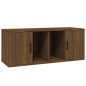 vidaXL Mueble TV madera contrachapada color marrón roble 100x35x40 cm