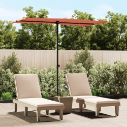 vidaXL Sombrilla de jardín con palo de aluminio terracota 180x110 cm 