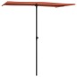 vidaXL Sombrilla de jardín con palo de aluminio terracota 180x110 cm 
