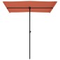 vidaXL Sombrilla de jardín con palo de aluminio terracota 180x110 cm 