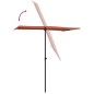 vidaXL Sombrilla de jardín con palo de aluminio terracota 180x110 cm 