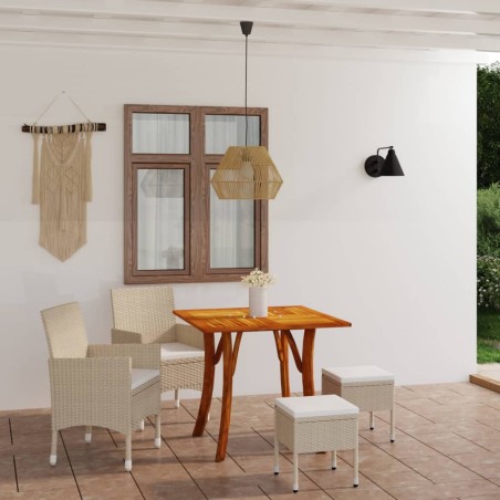 vidaXL Juego de comedor de jardín de 5 piezas beige