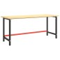 vidaXL Estructura banco de trabajo metal negro y rojo mate 180x57x79cm vidaXL Estructura banco de trabajo metal negro y rojo mate 180x57x79cm