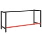 vidaXL Estructura banco de trabajo metal negro y rojo mate 180x57x79cm vidaXL Estructura banco de trabajo metal negro y rojo mate 180x57x79cm