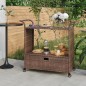 vidaXL Carrito de bar con cajón ratán sintético marrón 100x45x97 cm vidaXL Carrito de bar con cajón ratán sintético marrón 100x45x97 cm