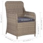 vidaXL Set comedor de jardín 7 piezas y cojines ratán sintético marrón vidaXL Set comedor de jardín 7 piezas y cojines ratán sintético marrón