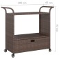 vidaXL Carrito de bar con cajón ratán sintético marrón 100x45x97 cm vidaXL Carrito de bar con cajón ratán sintético marrón 100x45x97 cm