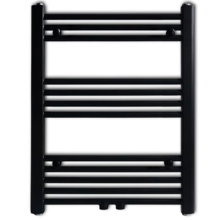 vidaXL Radiador toallero de baño recto negro 600 x 764 mm