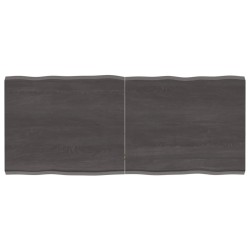 vidaXL Tablero mesa madera tratada borde vivo marrón 120x50x(2-4) cm
