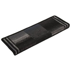 vidaXL Alfombrilla autoadhesiva de escalera 15uds negro gris 65x21x4cm