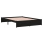 vidaXL Estructura de cama madera maciza negra 140x200 cm
