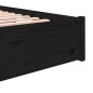 vidaXL Estructura de cama madera maciza negra 140x200 cm