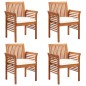 vidaXL Sillas de comedor de jardín 4 uds con cojines madera de acacia vidaXL Sillas de comedor de jardín 4 uds con cojines madera de acacia