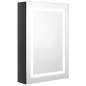 vidaXL Armario de baño con espejo LED negro brillante 50x13x70 cm