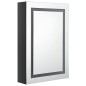 vidaXL Armario de baño con espejo LED negro brillante 50x13x70 cm