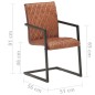 vidaXL Sillas voladizas de comedor 4 unidades cuero auténtico marrón vidaXL Sillas voladizas de comedor 4 unidades cuero auténtico marrón