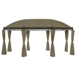 vidaXL Cenador con cortinas gris taupe 180g/m² 520x349x255 cm