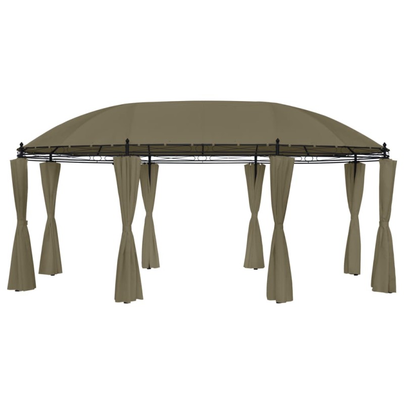 vidaXL Cenador con cortinas gris taupe 180g/m² 520x349x255 cm