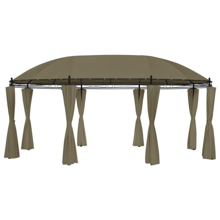 vidaXL Cenador con cortinas gris taupe 180g/m² 520x349x255 cm