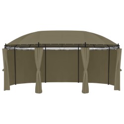 vidaXL Cenador con cortinas gris taupe 180g/m² 520x349x255 cm
