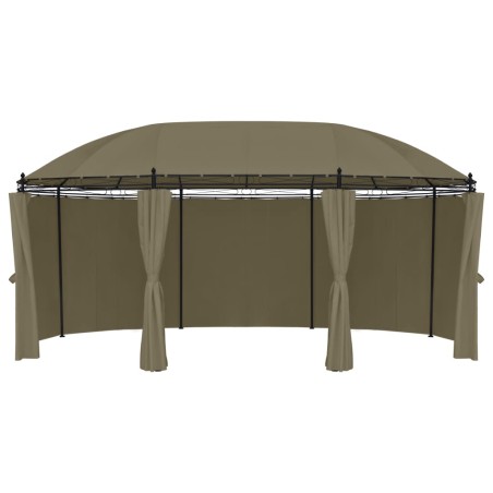 vidaXL Cenador con cortinas gris taupe 180g/m² 520x349x255 cm